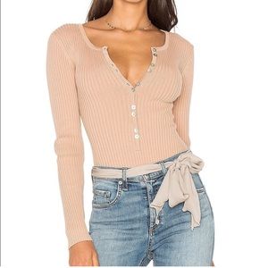 MAJORELLE Lariat Bodysuit in Blush